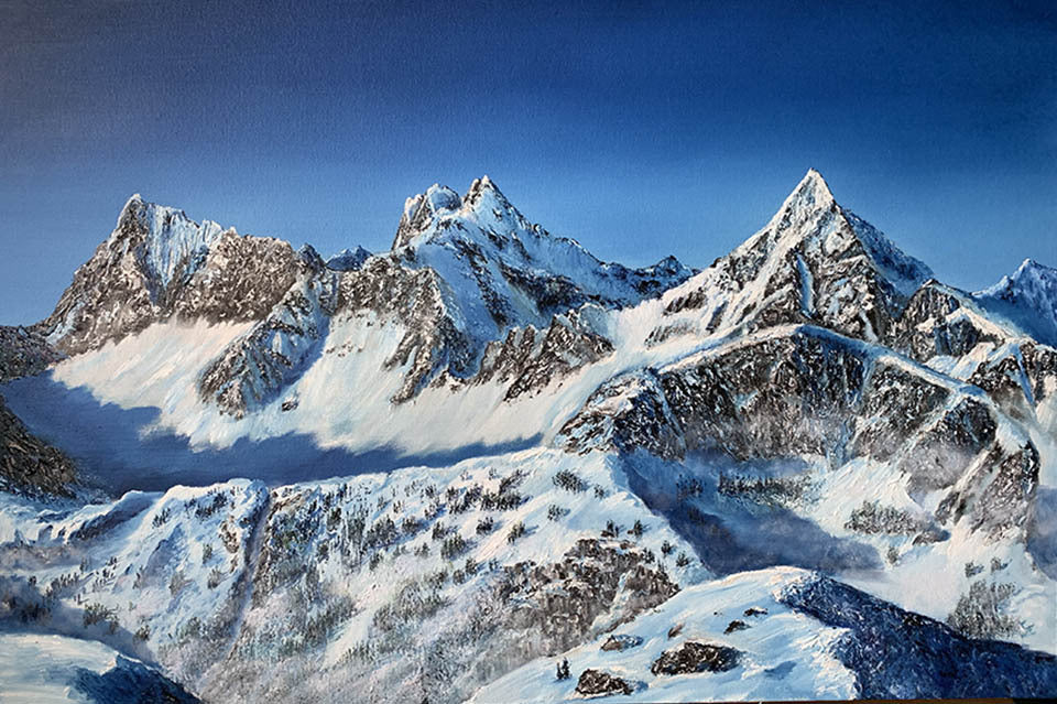 Canadian Artists' Original Oil Paintings of Western Mountains for Sale