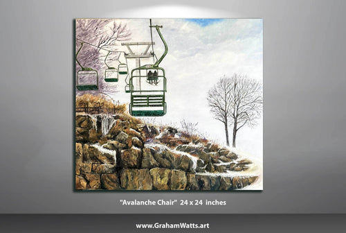 "Avalanche Chair" 24 x 24 inches, Stacey M. Commission - The Art Shop | Artist Graham Watts