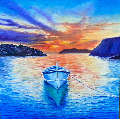 "Chinqua Terra, Italy" 24 x 24 inches - Laura D. Commission - The Art Shop | Artist Graham Watts