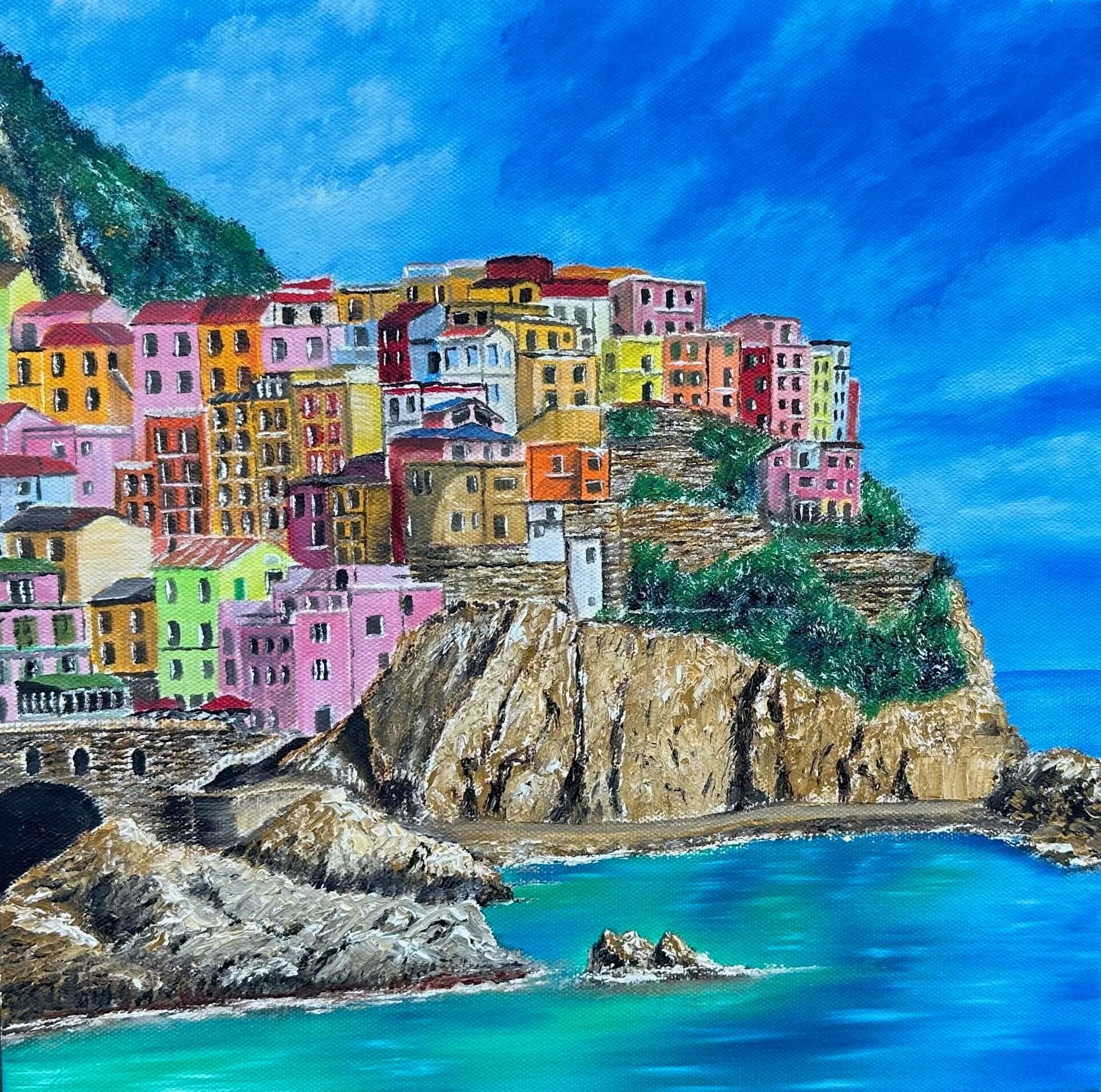 Art Commissions "Cinque Terre, Manarola Italy"  The Art Shop | Artist Graham Watts