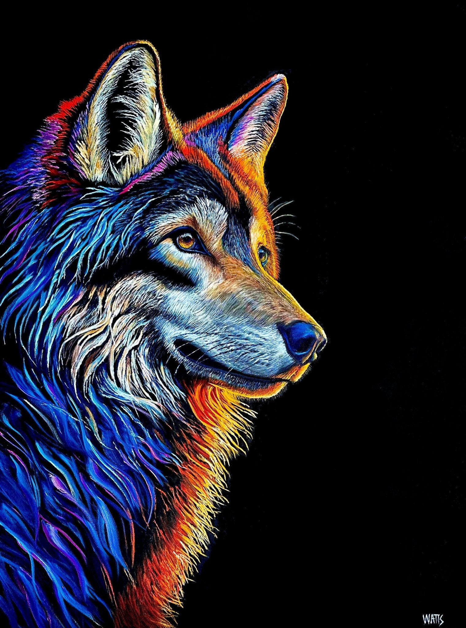 "Luminous Guardian" Wolf - The Art Shop | Artist Graham Watts