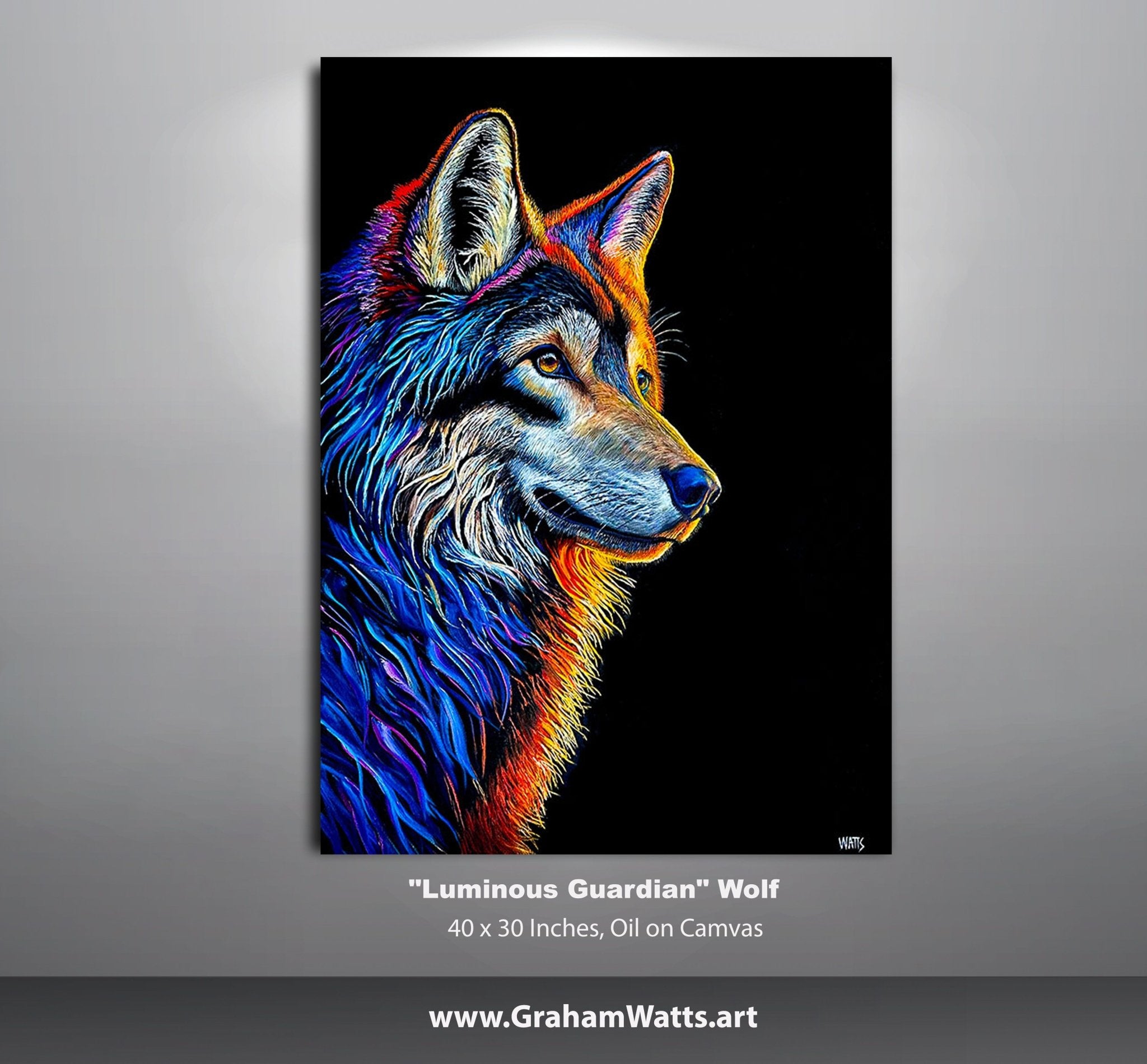"Luminous Guardian" Wolf - The Art Shop | Artist Graham Watts
