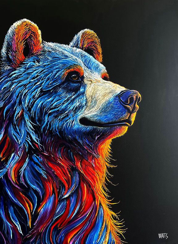 Wildlife Art  Grizzly Bear Painting "Majestic Vibrance”  - oil painting by Artist Graham Watts