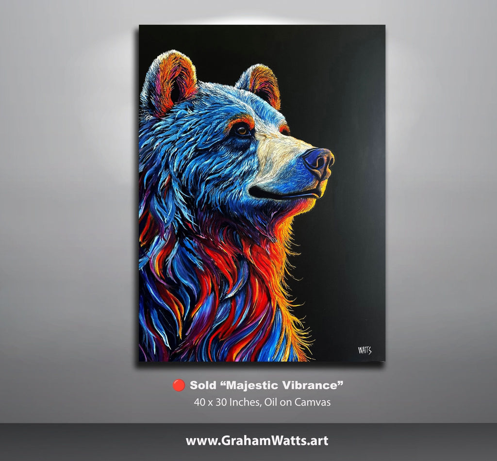 Wildlife Art  Grizzly Bear Painting "Majestic Vibrance” - oil painting by Artist Graham Watts