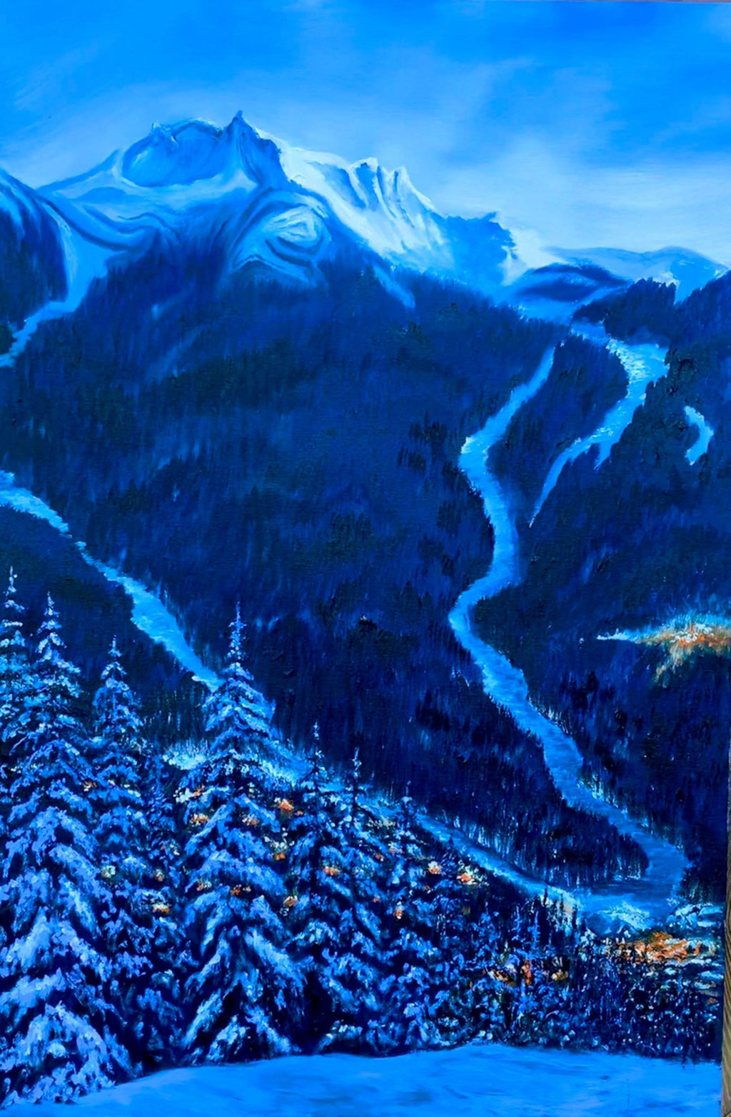 Mountain Landscape Art: "Peak to Creek" - Whistler Mountain, BC - Artist Graham Watts | Canadian Oil Painter in Vancouver, BC