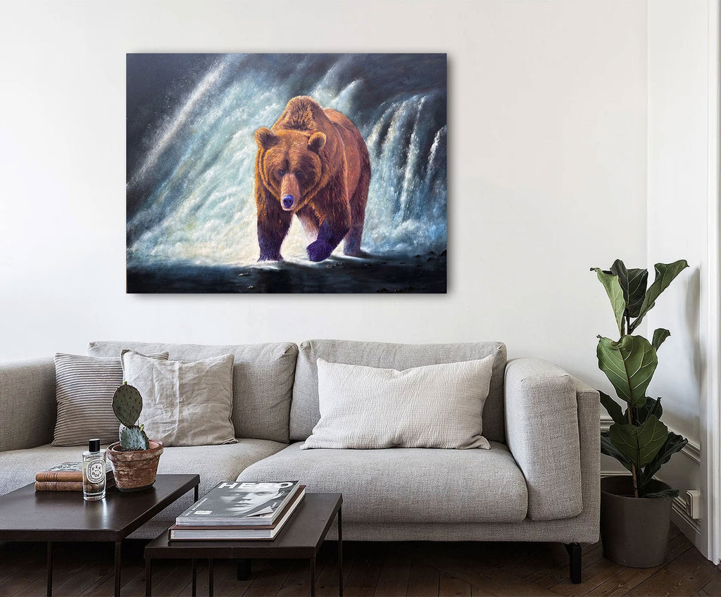 Wildlife Artwork "Rocky" Grizzly Bear - living room home decor | Artist Graham Watts