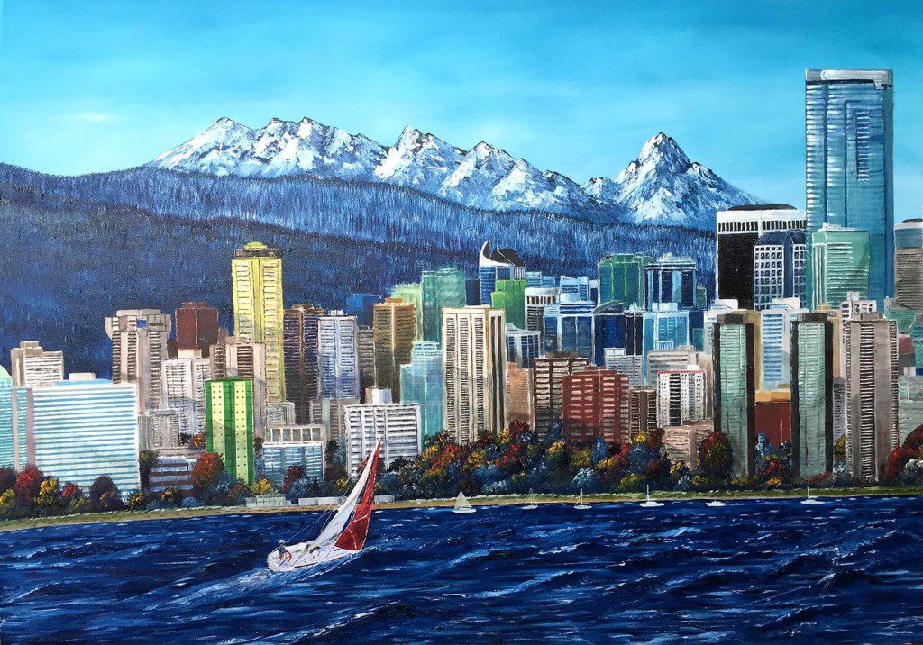 Original Canadian oil paintings, cityscape paintings, Vancouver, BC, Graham Watts