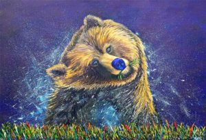 Grizzly bear painting by whistler wildlife artist graham watts