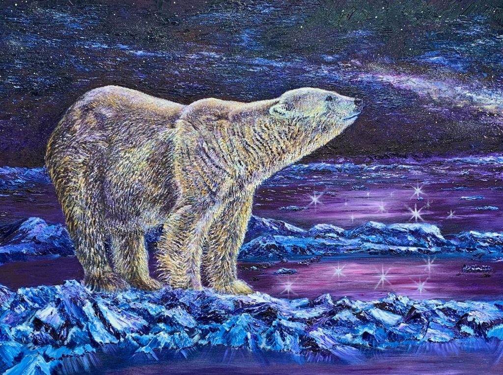 polar bear painting by canadian wildlife artist graham watts