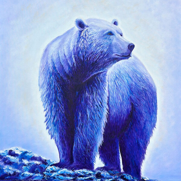 “Arctic Tranquility” The Serenity of the Polar Bear 30 x 40 inches Original oil on canvas by Graham Watts