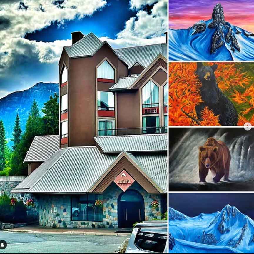 Art exhibition, Art on Display, Whistler hotel, Adora Hotel Whistler BC