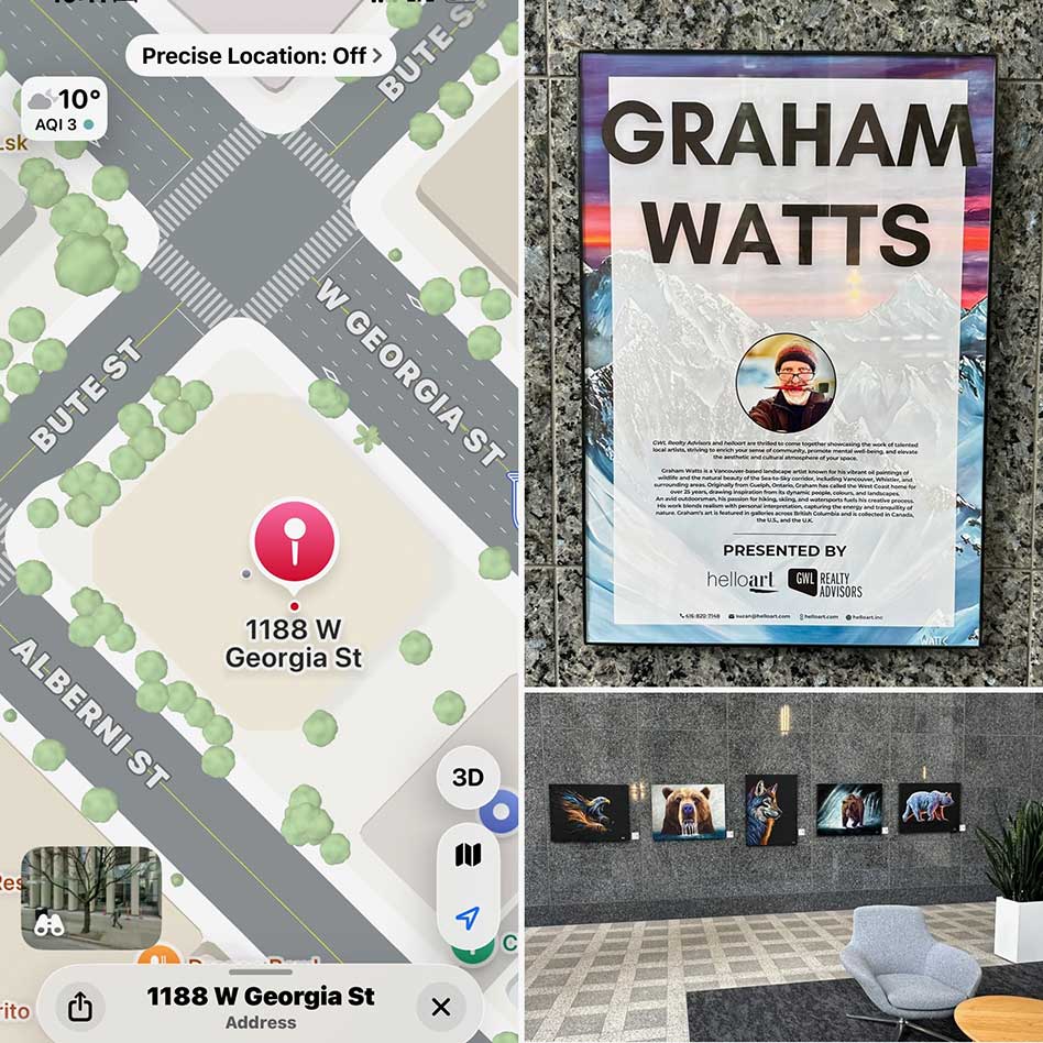 art gallery, solo exibition, art on display, graham Watts, artist, Vancouver