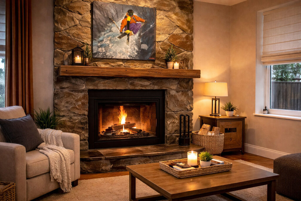 Original Canadian wildlife oil painting displayed in a collector’s home