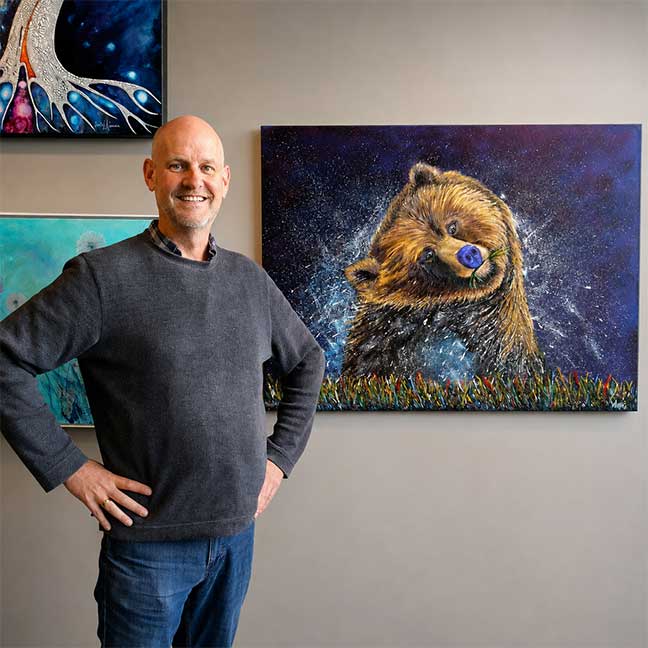 Canadian artist Graham Watts creating an original oil painting
