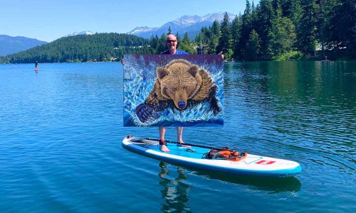 Local artist Graham Watts, Alta Lake, Whistler, wildlife painting, grizzly bear artwork
